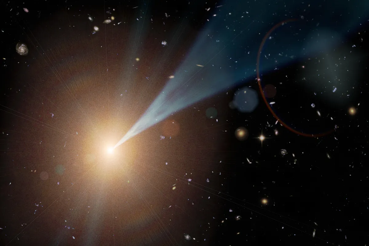 Galaksi Yeniden Sınıflandırıldı, Şimdi Süper Kütleli Kara Deliği Doğrudan Bizi İşaret Ediyor